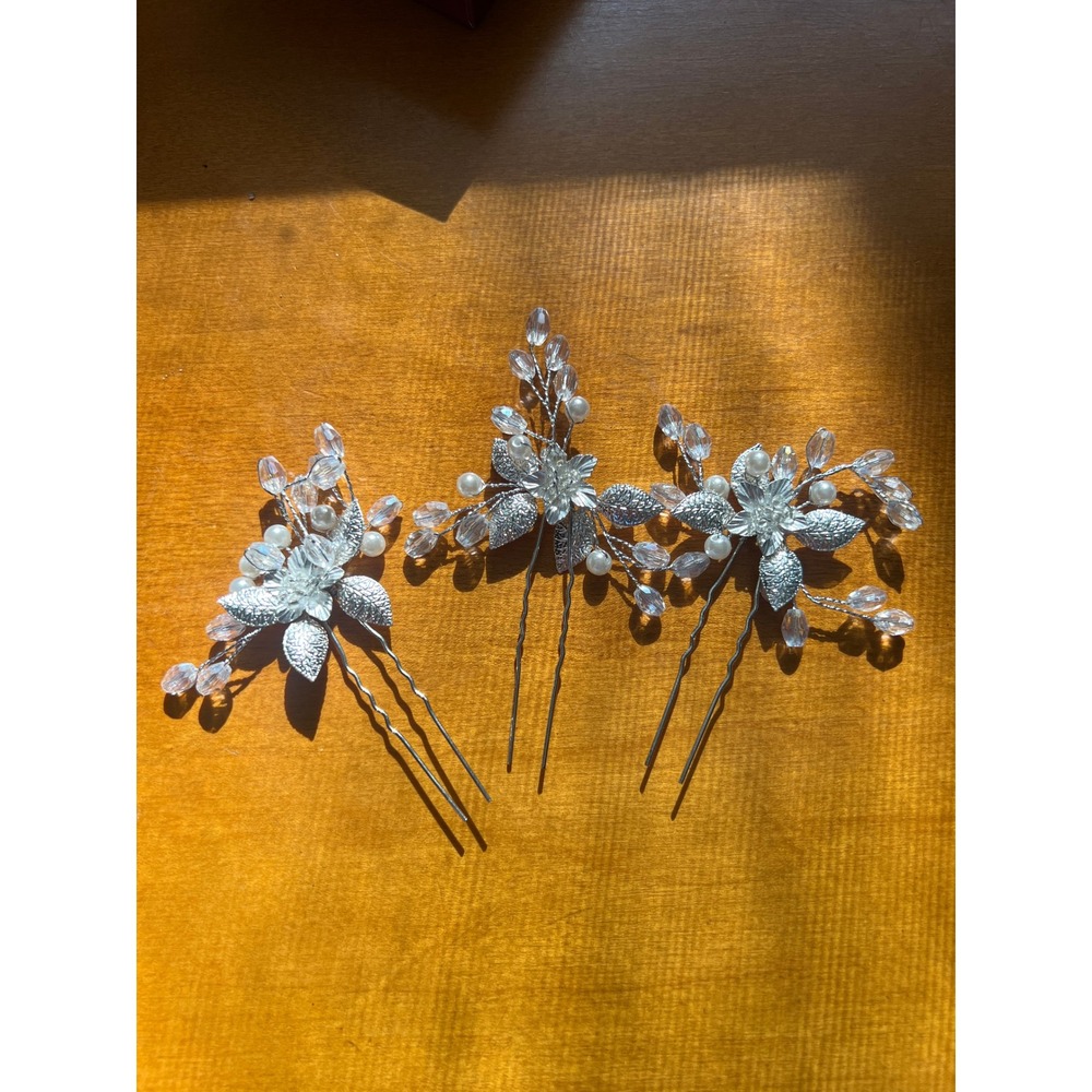 Wedding Hair Accessories Three Piece Floral Sparkle Formal Bobby Pin‎